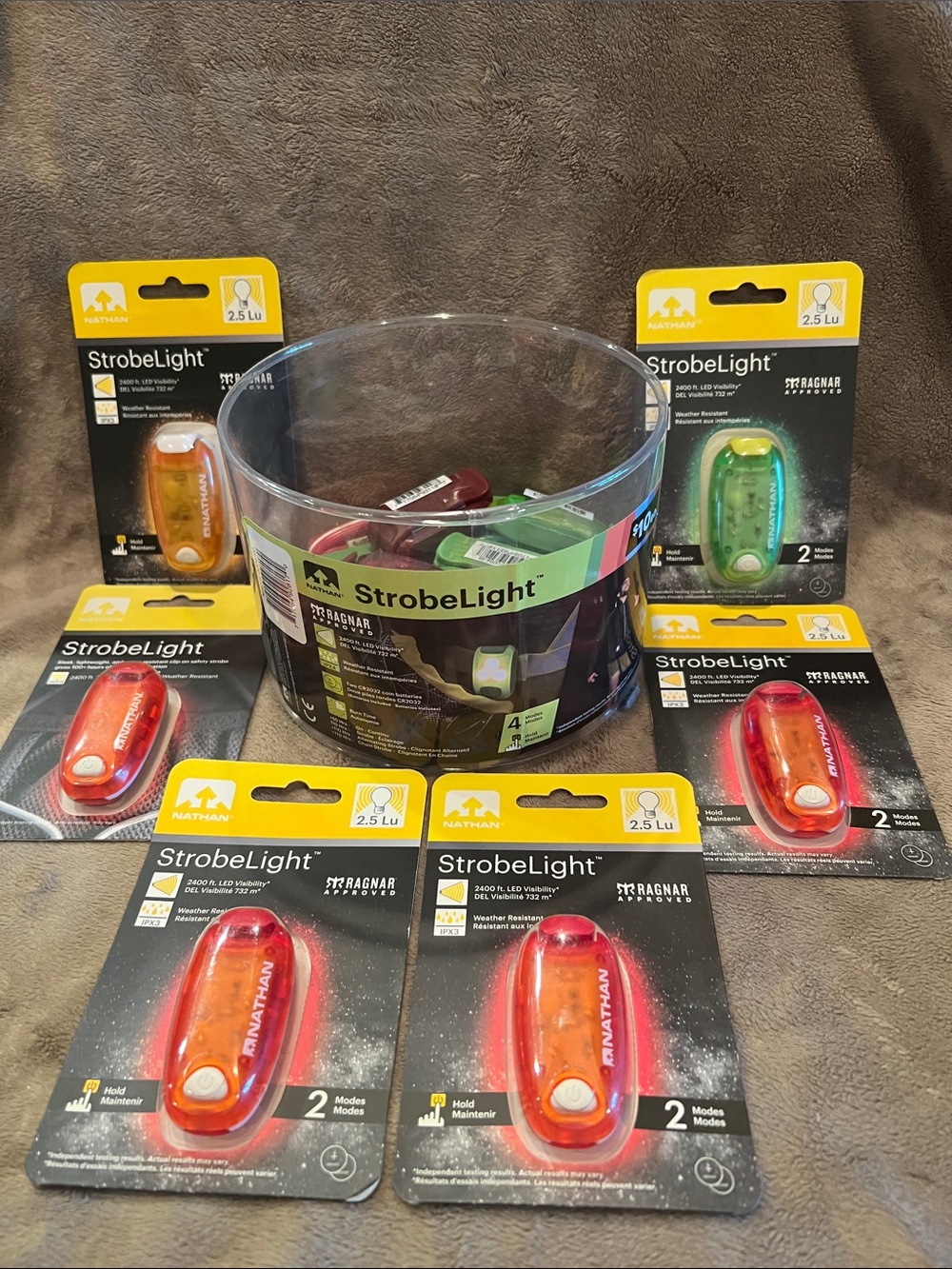SOLD INDIVIDUALLY- Natan StrobeLight Clip-On Wearable Lights-Red, Orange, Green